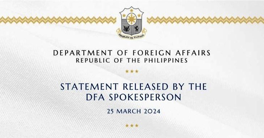 Official Statement from the DFA Spokesperson | March 25, 2024