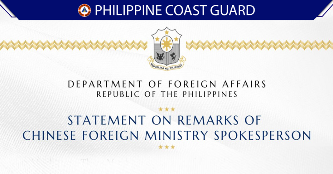 Philippines Rejects China’s Baseless South China Sea Claims