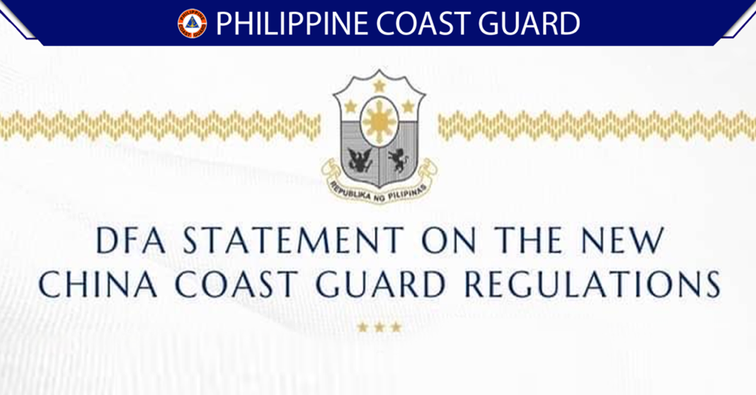 DFA Concern on China’s New Coast Guard Rules