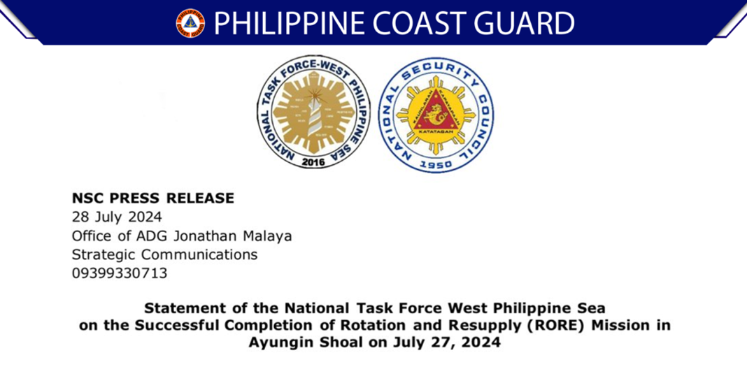 AFP, PCG Complete Resupply Mission to BRP Sierra Madre