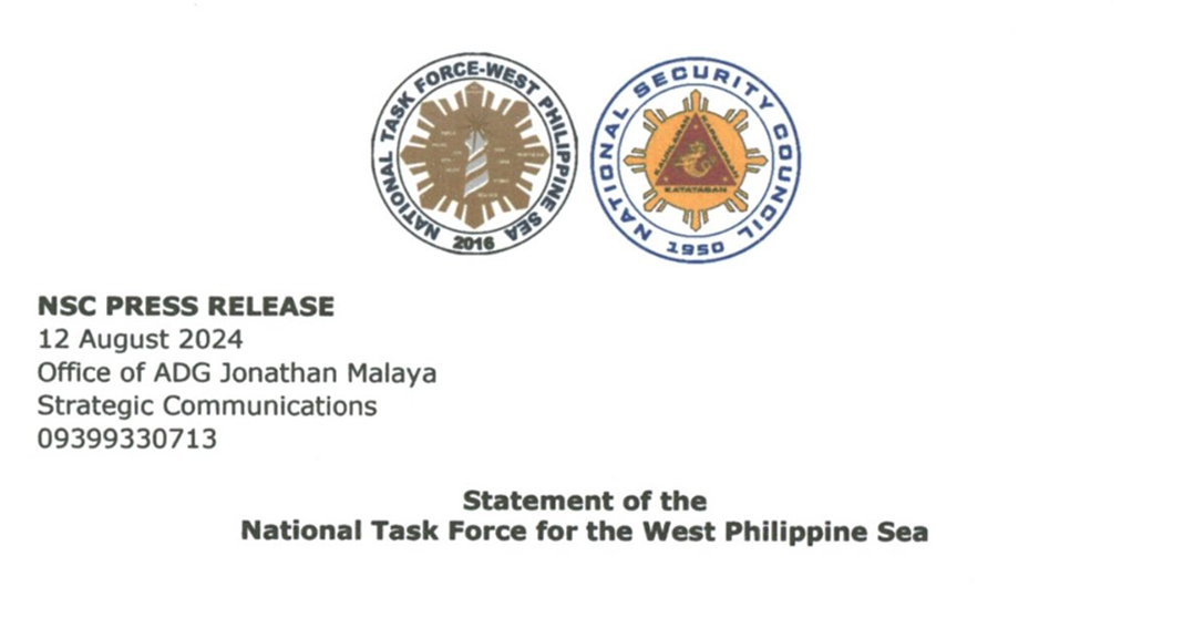 Statement of the National Task Force for the West Philippine Sea