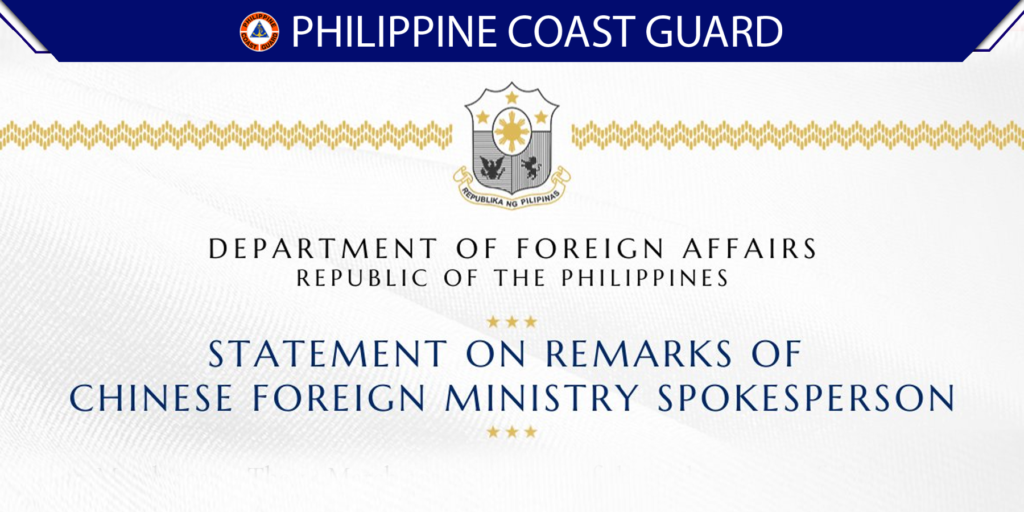 Philippines Rejects China’s Baseless South China Sea Claims