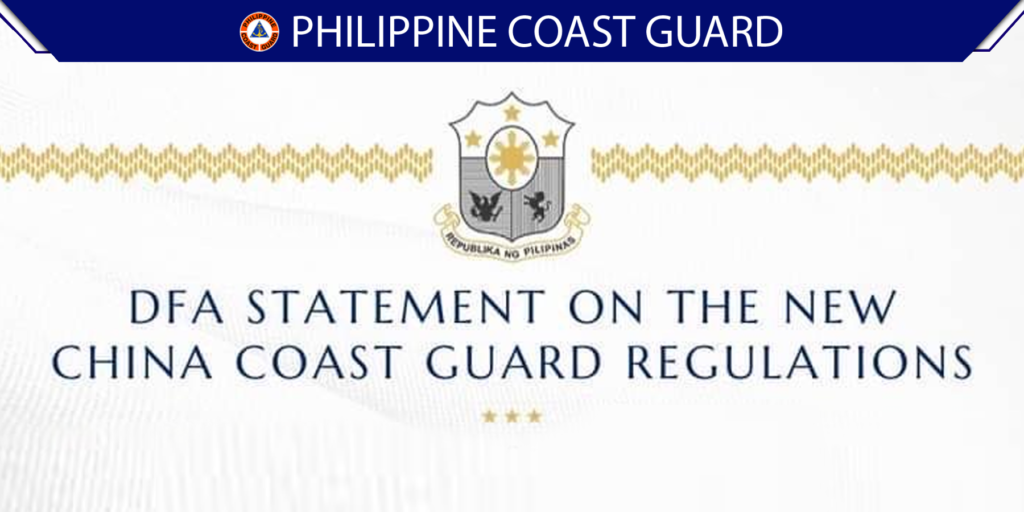 DFA Concern on China’s New Coast Guard Rules