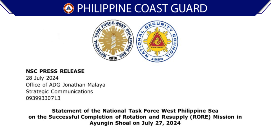 AFP, PCG Complete Resupply Mission to BRP Sierra Madre