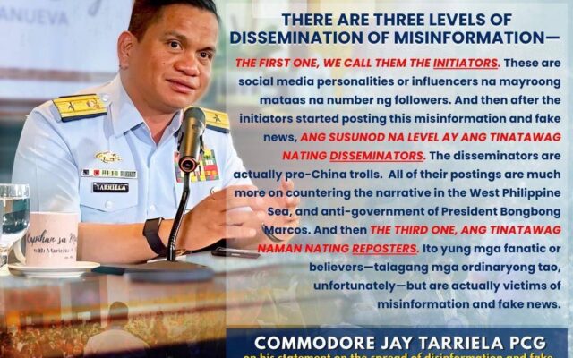 Commodore Tarriela Highlights Three Levels of Misinformation Dissemination