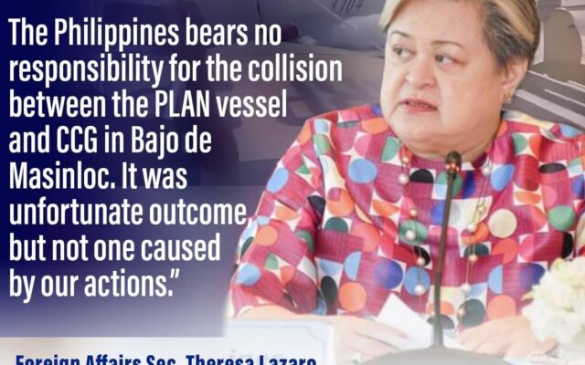 The Philippines Bears No Responsibility In Bajo De Masinloc Collision