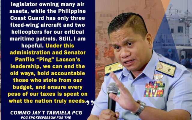 The Philippine Coast Guard continues to guard our vast maritime domain with only three fixed-wing aircraft and two helicopters