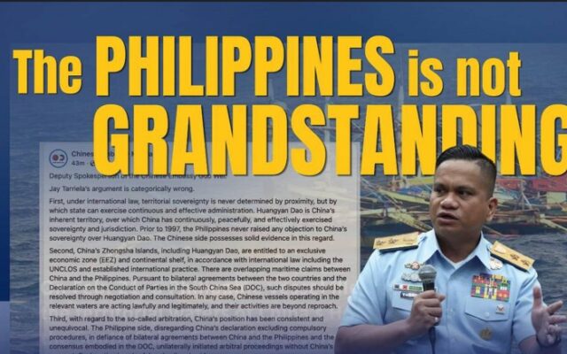 Radm Tarriela Strongly Rebuts Claims of “Grandstanding” on West Philippine Sea Cited by Chinese Embassy