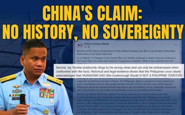 1990 Letter Not Proof of Philippine Concession Over Scarborough Shoal — Rear Admiral Tarriela