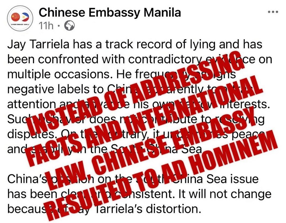 Our statements and stance have always been based on documented evidence — clear videos, photos, and official reports of Chinese Coast Guard and maritime militia vessels conducting dangerous blocking maneuvers, firing water cannons, and harassing Philippine vessels and fishermen lawfully operating within our EEZ. These are not opinions; they are verifiable incidents.