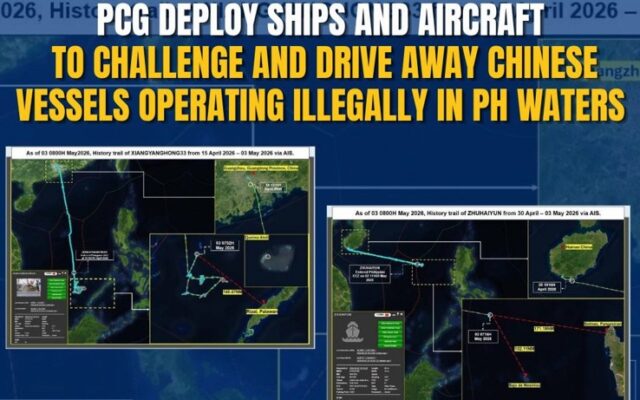PCG Deploys Ships and Aircraft to Challenge and Drive Away Chinese Vessels Operating Illegally in PH Waters