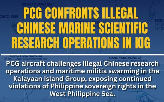 PCG Challenges Illegal Chinese Activities in WPS; Sustained Patrols to Continue