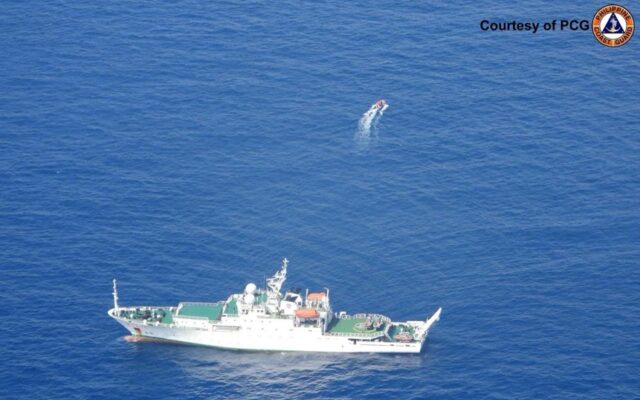 PCG Aircraft Challenges Illegal Chinese MSR and Maritime Militia Swarming in KIG