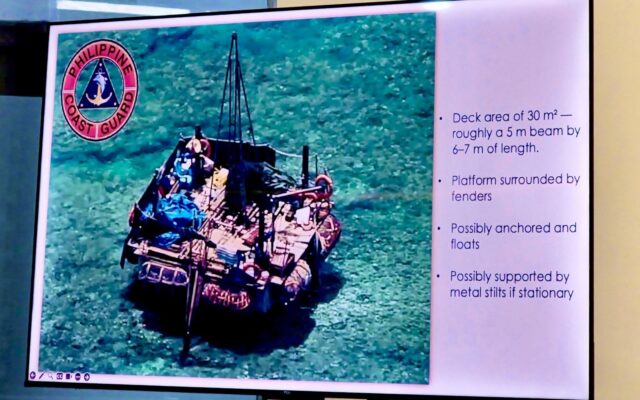 LOOK: The floating structure later confirmed by authorities monitored inside the lagoon of Bajo de Masinloc (Scarborough Shoal)
