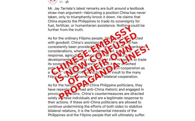 Mr. Guo Wei accuses me of inventing a position China never took—that Beijing ties its aid to our sovereignty. Then he contradicts himself!