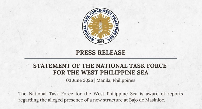 Statement of the National Task Force for the West Philippine Sea 03 June 2026 | Manila, Philippines