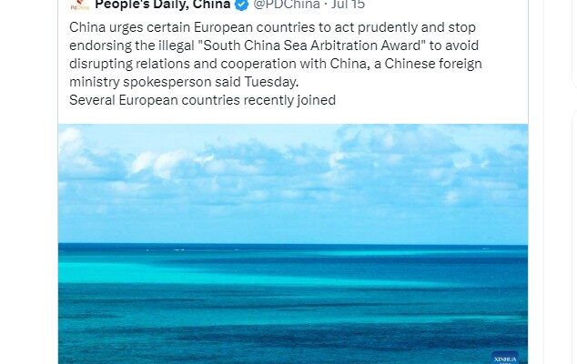 China’s statement is remarkable not for what it denies, but for what it demands: that sovereign European nations stop respecting international law — or risk their relations with Beijing.