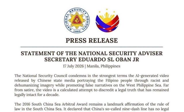 Statement of the National Security Adviser Eduardo SL Oban Jr