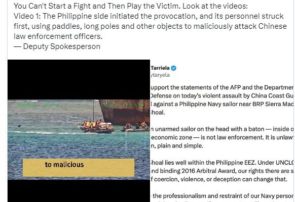 RADM Tarriela: China Coast Guard’s Actions Show Disregard for UNCLOS