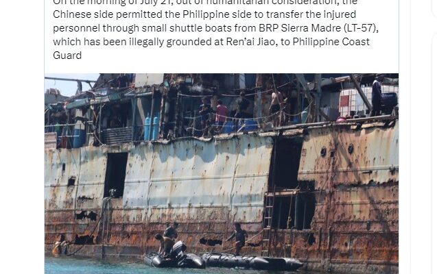 The Philippines does not need — and did not seek — China’s “permission” to move its own personnel within its own Exclusive Economic Zone.