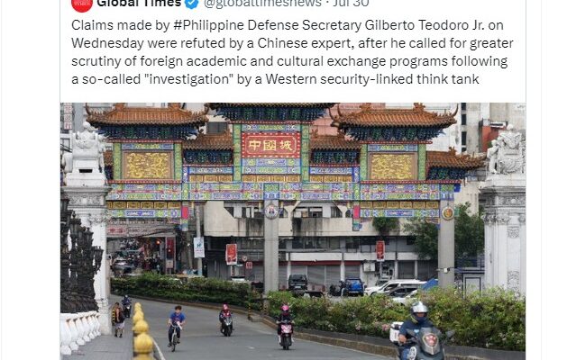 Global Times now deploys a “Chinese expert” to defend Jinan University and lecture the Philippines about “evidence” and “legal reasoning.”