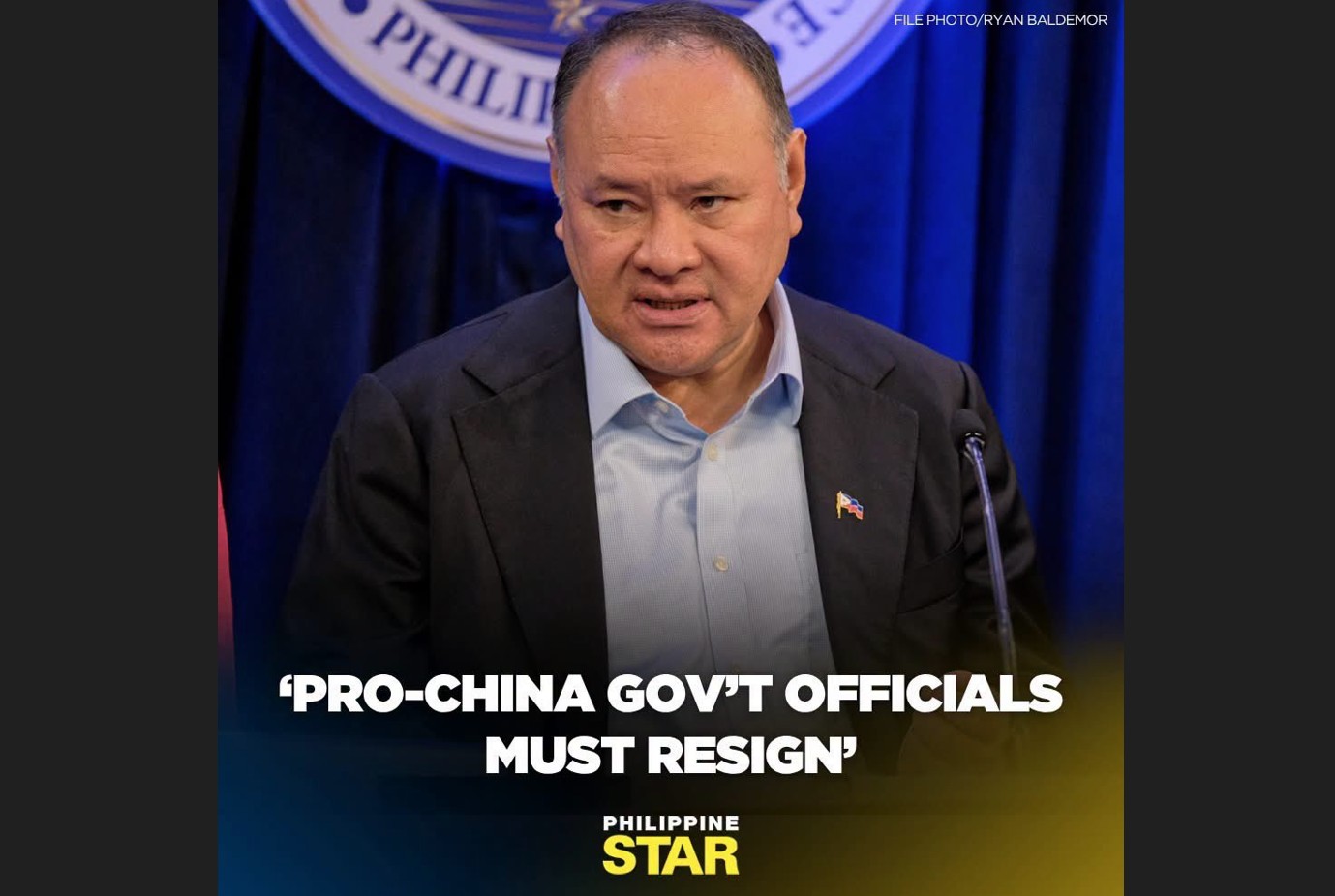To those Pro-China officials in our government who refuse to stand with us in our fight for the West Philippine Sea, it’s time to step aside