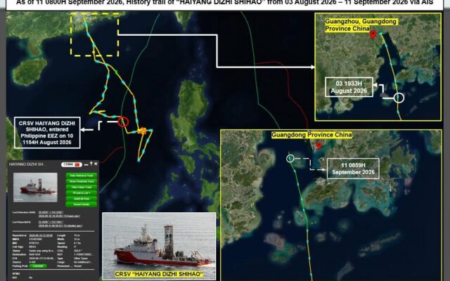 UPDATE: Chinese survey vessel HAIYANG DIZHI SHIHAO has left Philippine waters