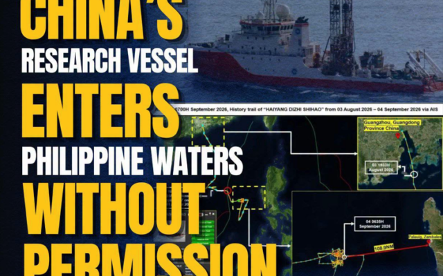 China’s Research Vessel Enters Philippine Waters Without Permission