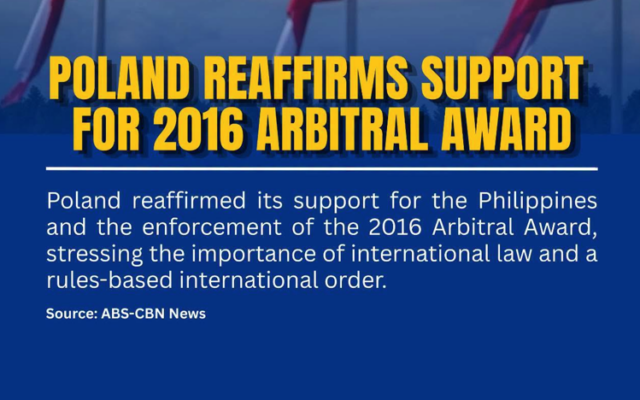 Poland Reaffirms Support for 2016 Arbitral Award