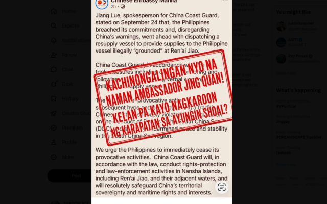 Philippines Rejects China’s Claim on Ayungin RoRe Mission, Cites Dangerous CCG Maneuvers