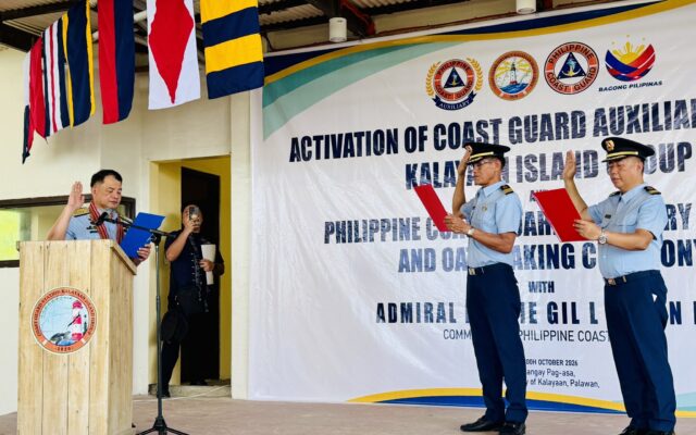 PCG Commandant Activates Coast Guard Auxiliary District in Kalayaan Island Group; Kalayaan Mayor Leads New PCGA Members in Oath-Taking